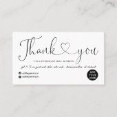 De moderne witte orde van het manuscripthart dank  visitekaartje (Voorkant)