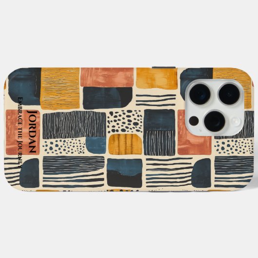 De moderne Zambiaanse batik – Aardse Abstracte pat Case-Mate iPhone Case (Achterkant (horizontaal))