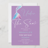 De moderne zeemeermin onder het Zee Verjaardagsuit Kaart (Voorkant)