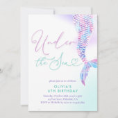 De moderne zeemeermin onder het Zee Verjaardagsuit Kaart (Voorkant)