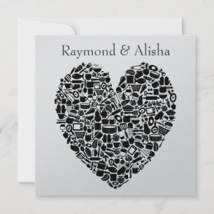 De moderne Zilveren Uitnodiging van het Huwelijk