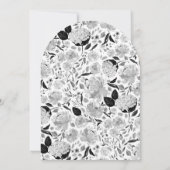 De moderne zwart-witte Waterverf Bloemenboog Kaart (Achterkant)