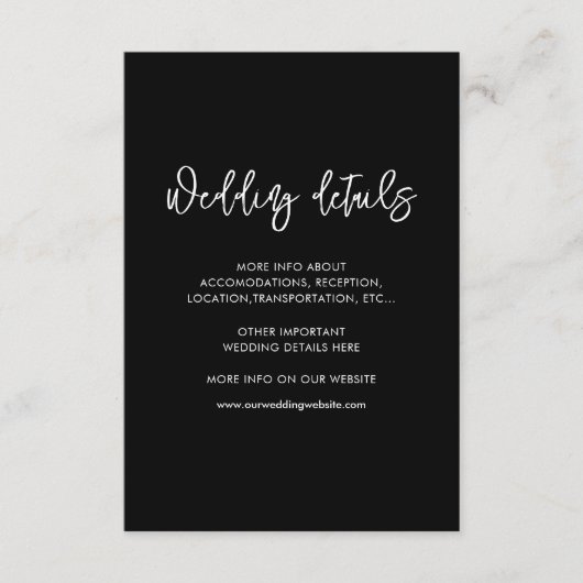 De moderne zwarte bruiloft is een moderne kaart (Voorkant)