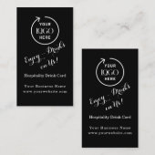 De moderne zwarte Drink Voucher | Corporate Event  Visitekaartje (Voorkant / Achterkant)