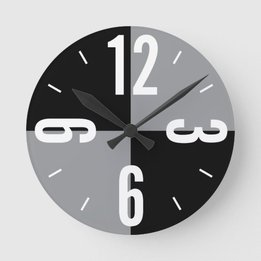 De moderne zwarte en grijze kleur blokkeert grote  ronde klok (Voorkant)