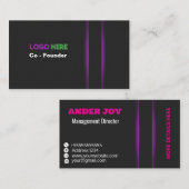 De moderne zwarte en Paarse professional Visitekaartje (Voorkant / Achterkant)