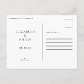 de moderne zwarte en witte elegant sparen de datum aankondigingskaart (Achterkant)