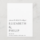 de moderne zwarte en witte elegant sparen de datum aankondigingskaart (Voorkant)