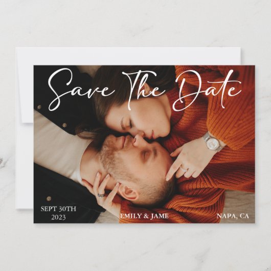 De moderne Zwarte en Witte Foto van de Code QR spa Kaart (Voorkant)