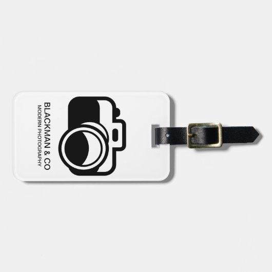 De moderne Zwarte Fotograaf van het Pictogram van Bagagelabel (Voorkant horizontaal)