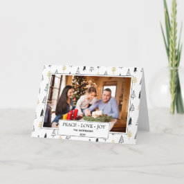 De moderne Zwarte & Gouden Foto van Kerstmis van Kaart