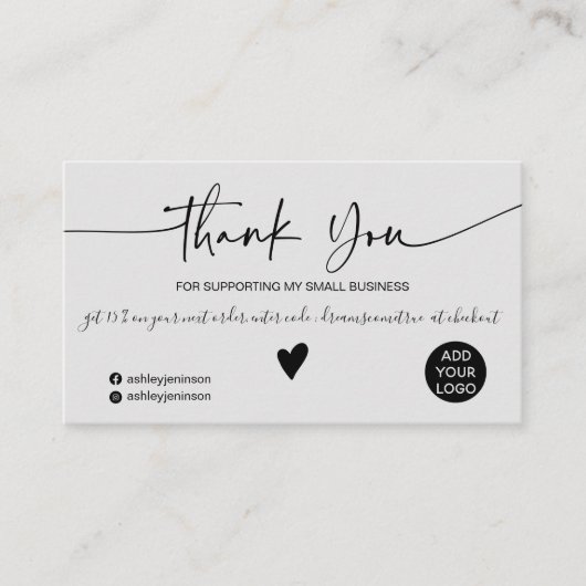 De moderne zwarte grijze orde van het manuscript b visitekaartje (Voorkant)