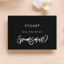 De moderne zwarte Groomsman-ontwerpkaart