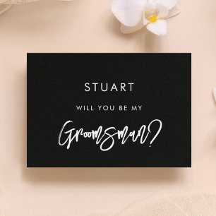 De moderne zwarte Groomsman-ontwerpkaart Kaart