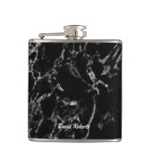 De moderne Zwarte Marmeren Naam van de Douane van Heupfles (Voorkant)