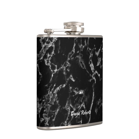 De moderne Zwarte Marmeren Naam van de Douane van Heupfles (Rechts)