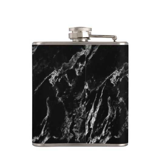 De moderne Zwarte Marmeren Naam van de Douane van Heupfles (Achterkant)