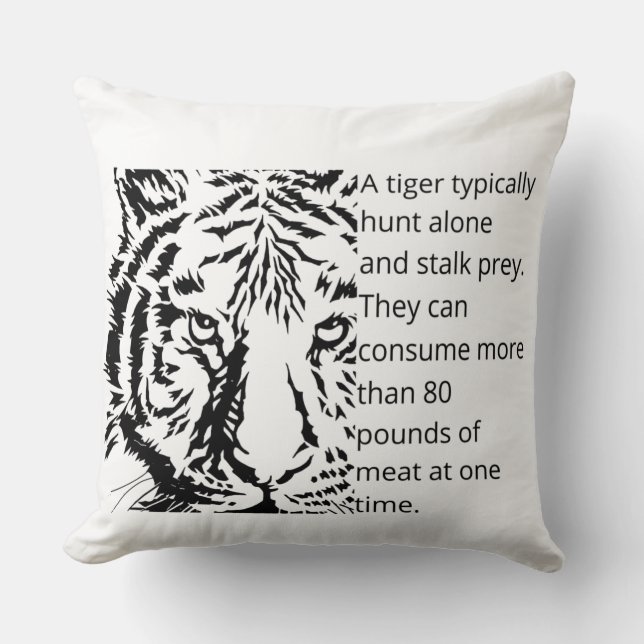 De moderne zwarte tijger is zwart-wit kussen (Voorkant)