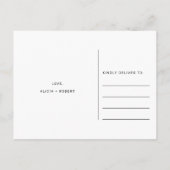 De moderne zwarte witte trouwfoto verandert de dat aankondigingskaart (Achterkant)