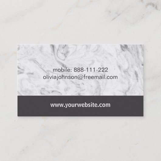 De modieuze Marmeren Instructeur van de Visitekaartje (Achterkant)