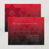 De Modieuze Rode Jodenster Ombre van de bar mitswa RSVP Kaartje (Voorkant / Achterkant)