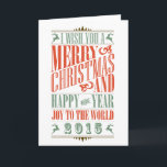 De modieuze Vintage Vakantie van Kerstmis & van Feestdagen Kaart<br><div class="desc">Het vintage Wenskaart van de Vakantie van Kerstmis & van het Nieuwjaar 2015. Ik wens u vrolijke Kerstmis en een gelukkige nieuwe jaarvreugde aan de wereld 2015.</div>