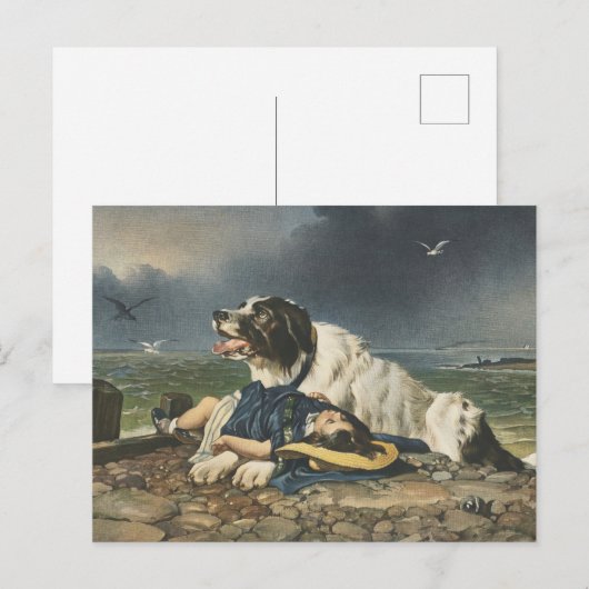 De moed van de hond - Edwin Landseer Briefkaart (Voorkant / Achterkant)