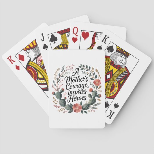 De moed van een moeder inspireert helden pokerkaarten (Achterkant)