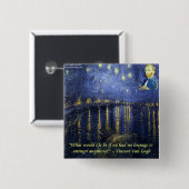 De moed van Vincent van Gogh Vierkante Button 5,1 Cm (Voorkant /achterkant)