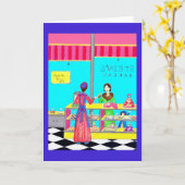 De moeder en de dochters van het Wenskaart van de Kaart (Gele Bloem)