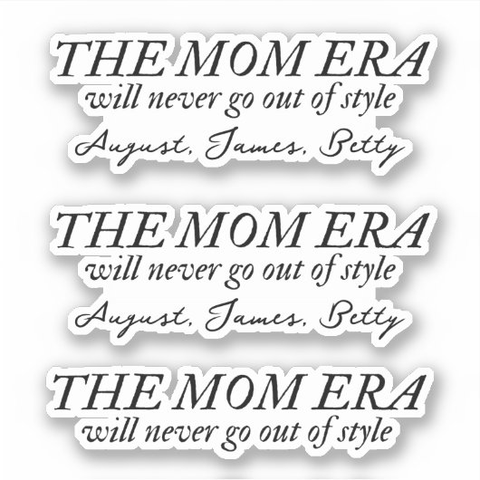 De Moeder Era Sticker met Kinder Namen Custom Set (Voorkant)