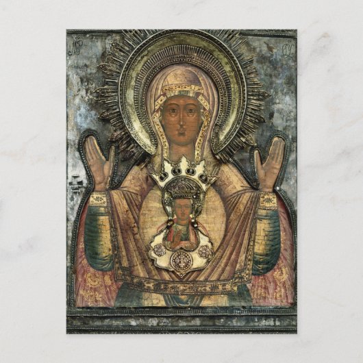 De Moeder Gods van het Teken Orthodoxe Icoon Briefkaart (Voorkant)