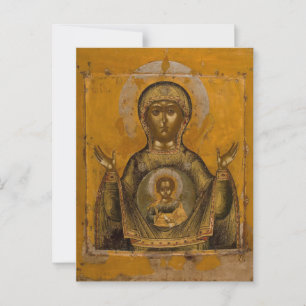 De Moeder Gods van het Teken Orthodoxe Icoon Briefkaart