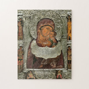 De Moeder Gods van Tederheid met Heiligen Icoon   Legpuzzel