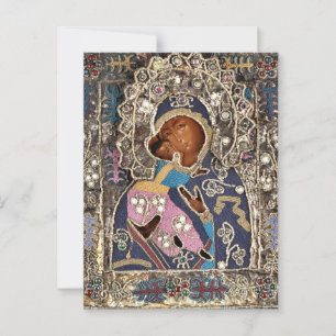 De Moeder Gods Vladimirskaya Orthodoxe Icoon Briefkaart