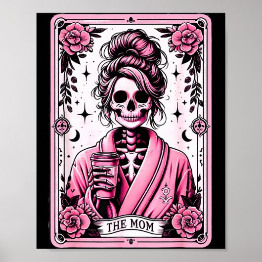 De Moeder Grappige Tarotkaart Vrouw Skelet Moeder  Poster (Voorkant)