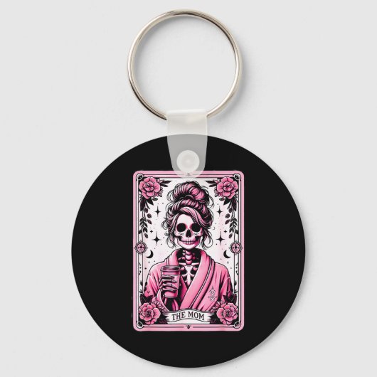 De Moeder Grappige Tarotkaart Vrouw Skelet Moeder  Sleutelhanger (Voorkant)