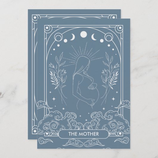 De moeder, het hemelse Baby shower Kaart (Voorkant / Achterkant)