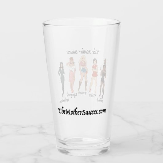 De moeder sauzen pin-up glas (Achterkant)