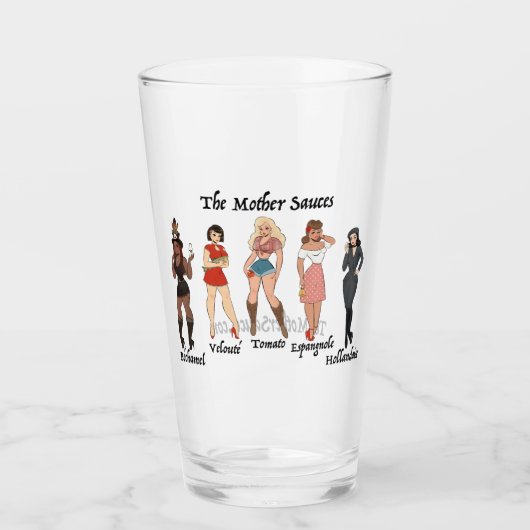 De moeder sauzen pin-up glas (Voorkant)