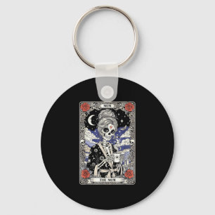 De moeder tarotkaart skelet vintage gotische moede sleutelhanger
