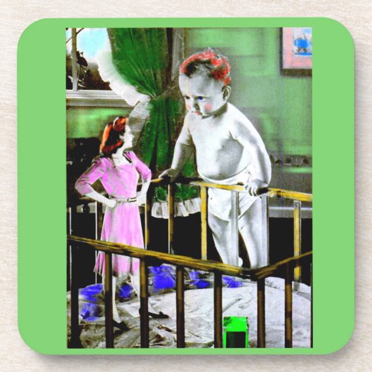 De moeder van 1940 en haar grote baby drankjes onderzetter (Voorkant)