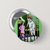 De moeder van 1940 en haar grote baby ronde button 5,7 cm (Voorkant /achterkant)