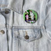 De moeder van 1940 en haar grote baby ronde button 5,7 cm (In situ)