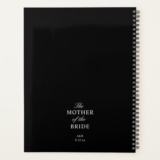 De moeder van de bruid Black White Planner (Achterkant)