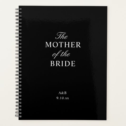 De moeder van de bruid Black White Planner (Voorkant)