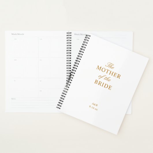 De moeder van de bruid Gold White Planner (Display)