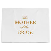 De moeder van de bruid gouden witte geschenkzak groot cadeauzakje (Voorkant)