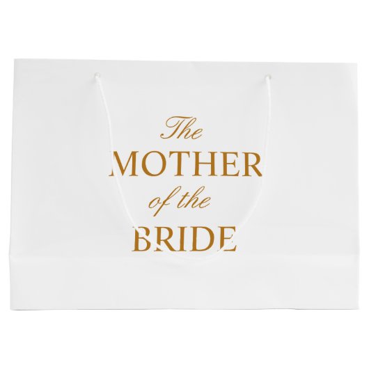 De moeder van de bruid gouden witte geschenkzak groot cadeauzakje