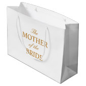 De moeder van de bruid gouden witte geschenkzak groot cadeauzakje (Achterkant Gekanteld)